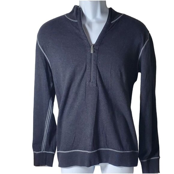 Tommy Bahama Gray 1/4 Zip Pullover Sweatshirt Reversible Mens Size M - Picture 9 of 13